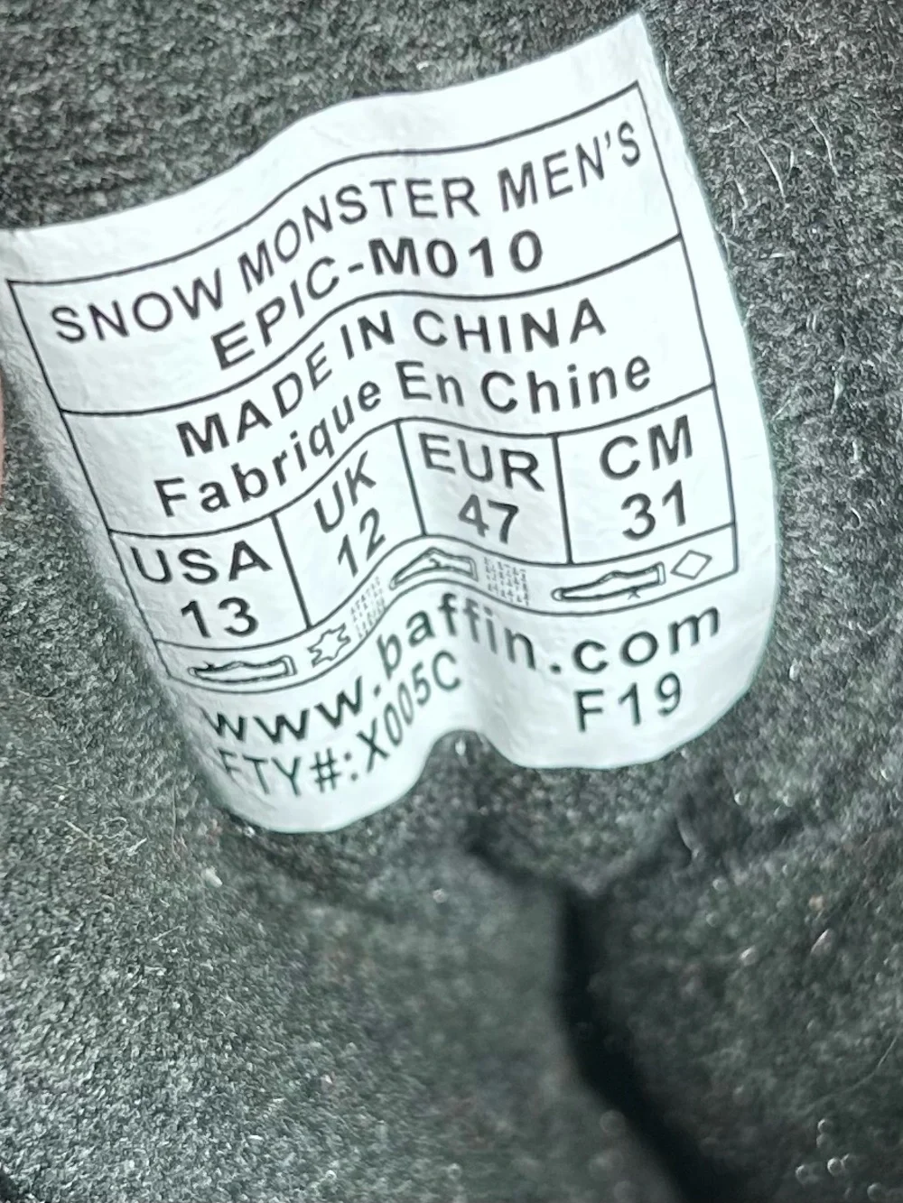 Baffin Snow Monster Insulated All Weather Polar Proven Brown Boots Men’s Size 13